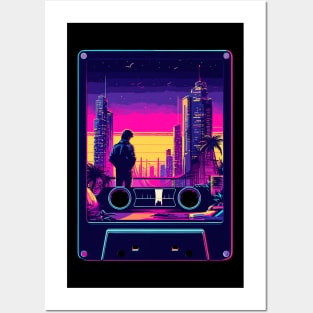 Cassette tape Retro city Posters and Art